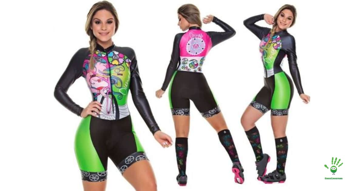 Macaquinho de ciclismo feminino colorido
